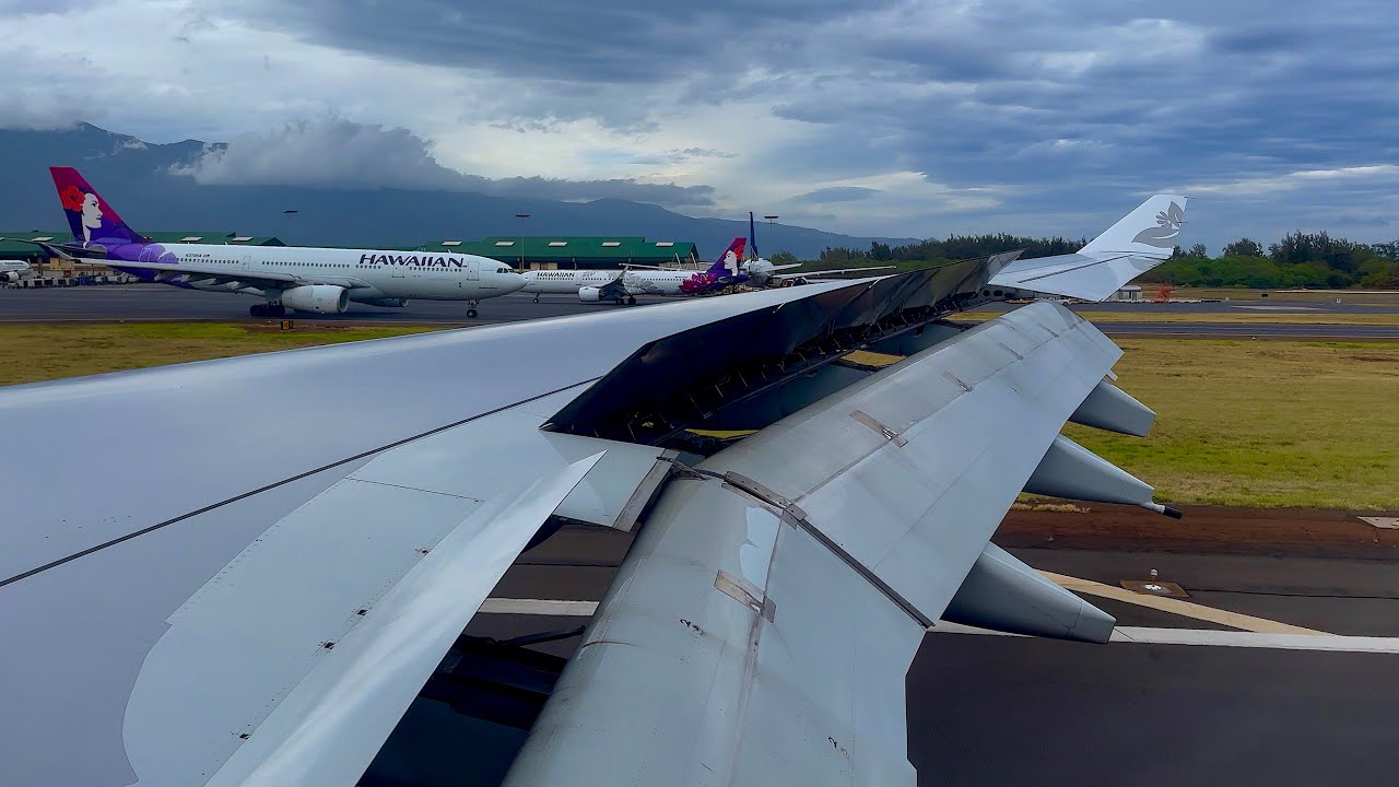 [4K] – Rare Reverse Ops Maui Landing – Hawaiian Airlines – Airbus A330-200 – OGG – N399HA – SCS 1296
