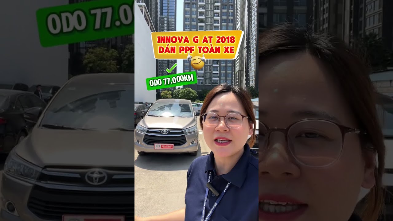 Innova G AT 2018 màu đồng đẹp nét căng, odo 77.000km trang bị full xe, dán luôn PPF toàn xe. 524tr
