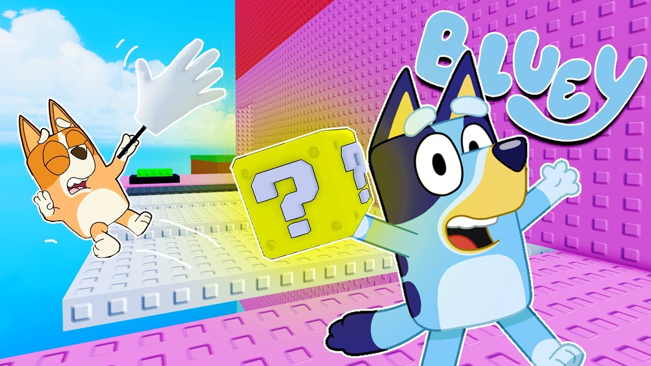 BLUEY TROLLEA en la TORRE TROLL de LUCKY BLOCK | Las Aventuras de BLUEY en ROBLOX!