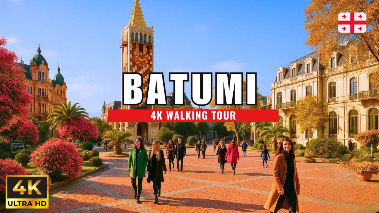 🇬🇪 4K GEORGIA | Winter Walk in BATUMI Centre
