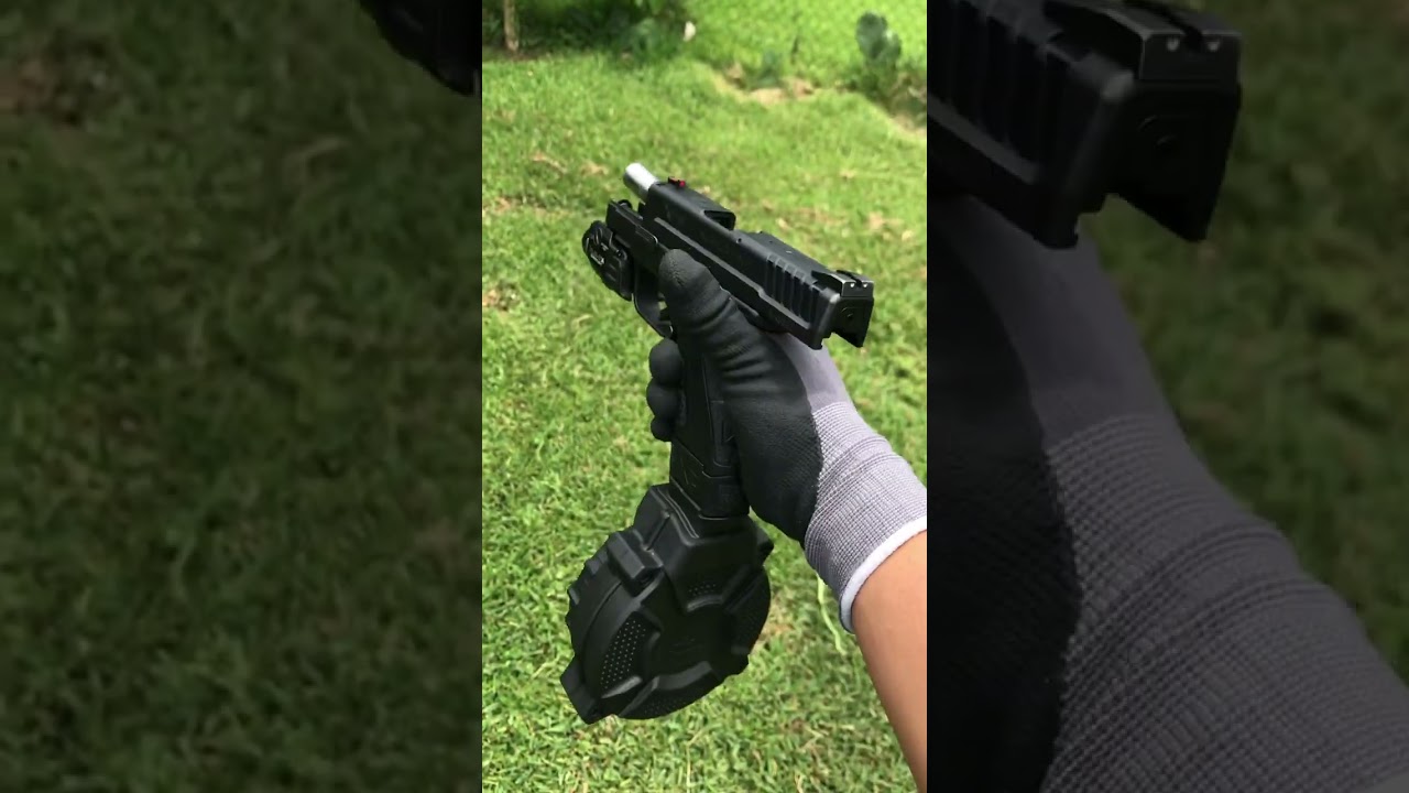 springfield subcompact xd9 with 50round & plus (p)s hallows #promag #drum #streamlight