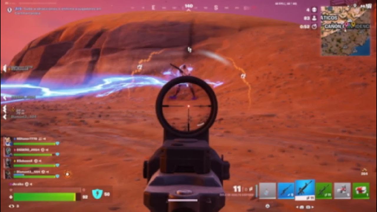 Fornite Corriendo de la zona y bajando