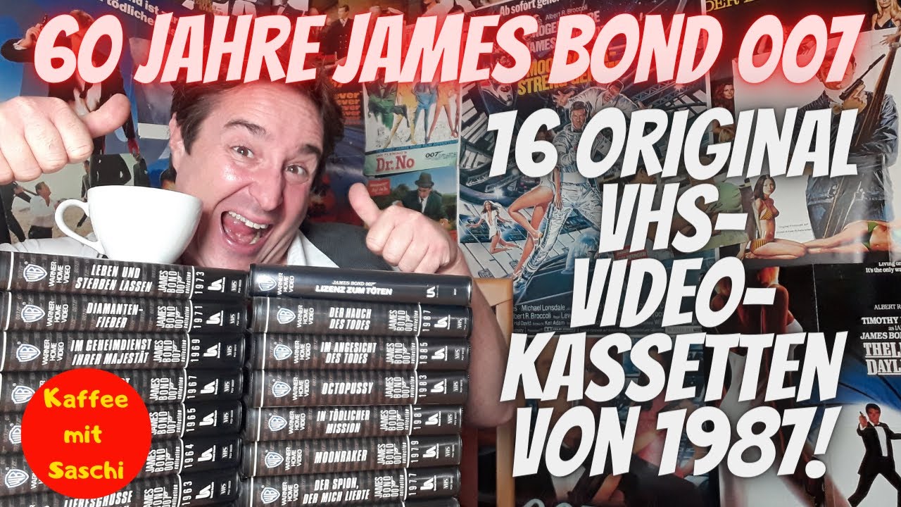 60 JAHRE JAMES BOND 007! 16 original VHS-Videokassetten von 1987!
