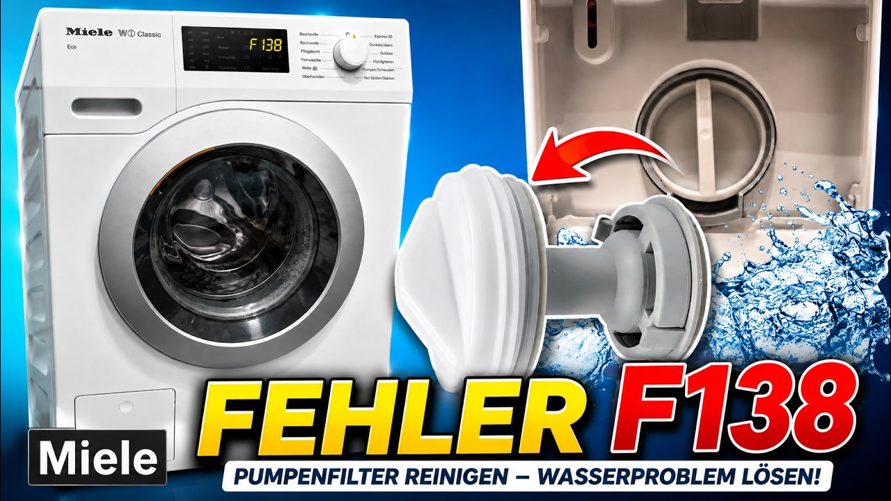 🔧 Miele Waschmaschine Fehler F138 in 5 Minuten SELBST reparieren!