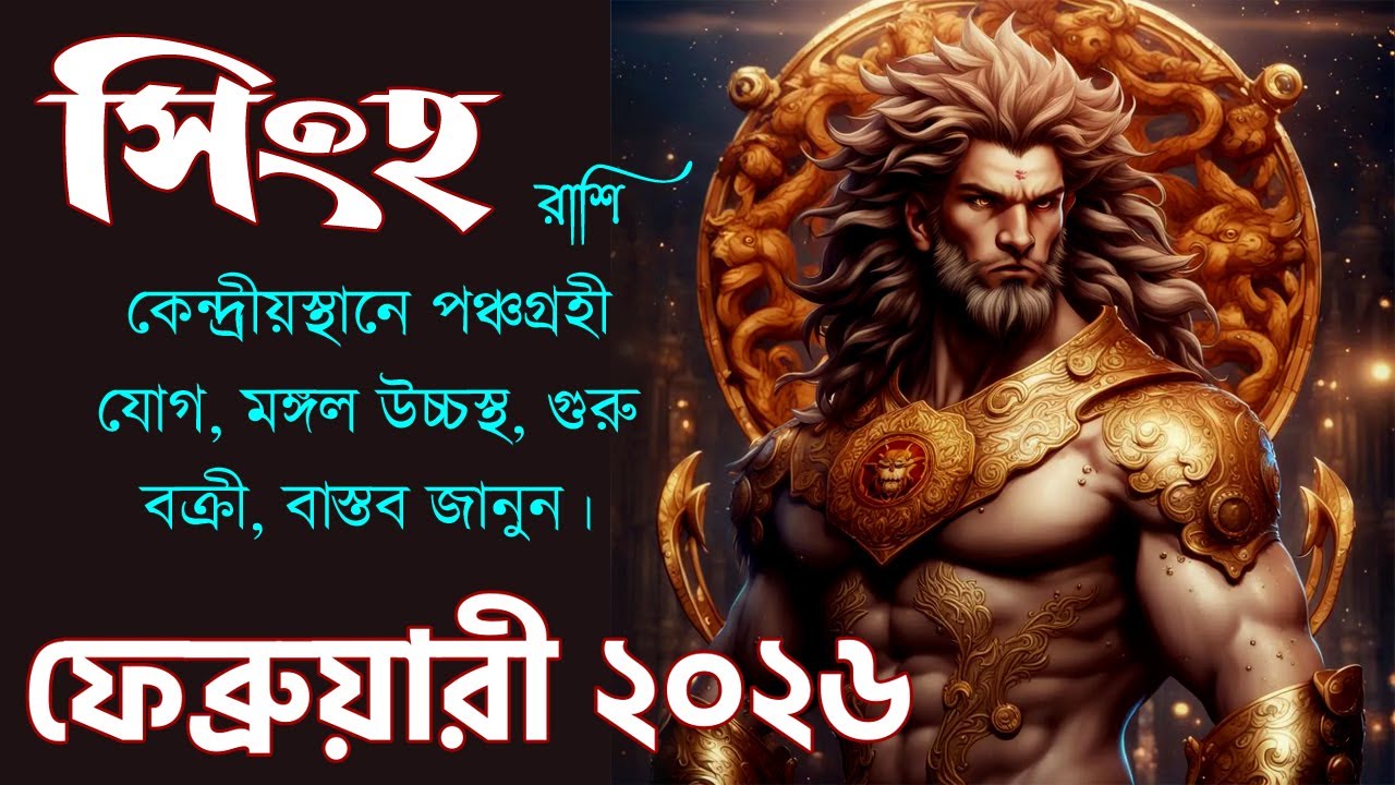 সিংহ রাশি ফেব্রুয়ারি ২০২৬ কেমন যাবে? Singh Rashi February 2026 - Leo February 2026 Horoscope - Leo