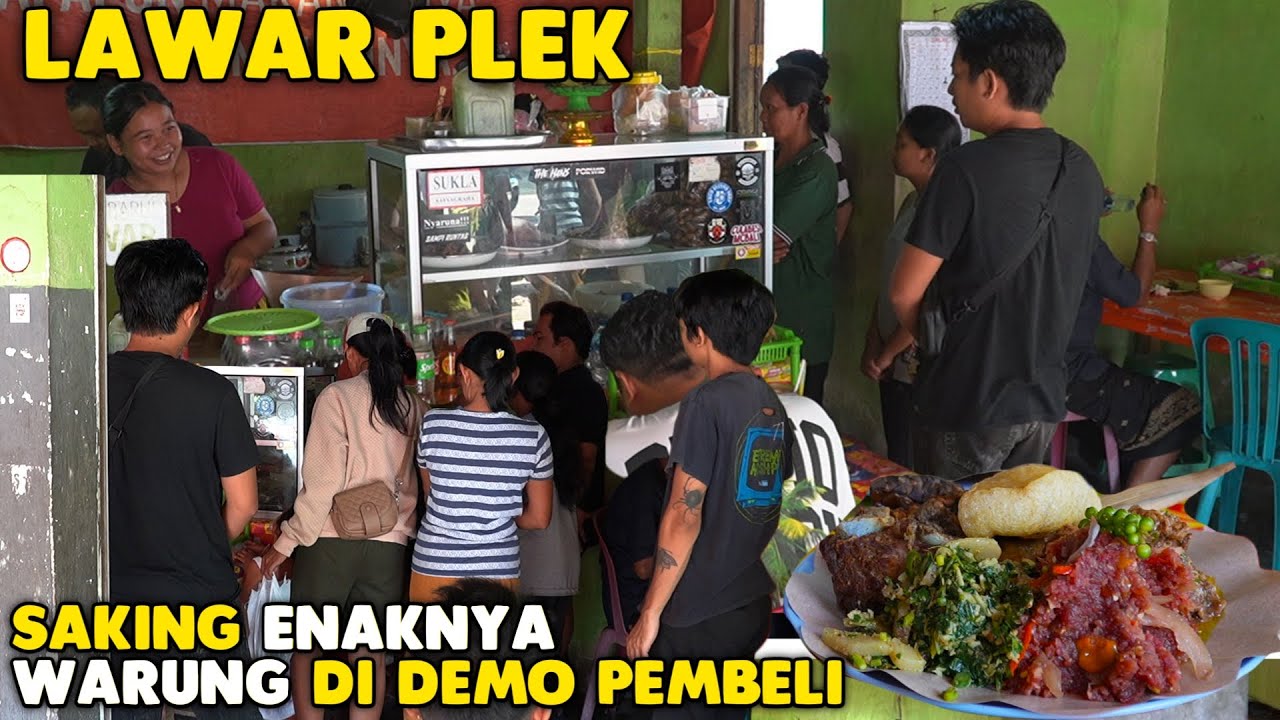 PEMBELI ANTRE - LAWAR BABI PLEK PALING RAME DI SINGAPADU ‼️ WARUNG MAKAN LAWAR TEWEL SINGAPADU