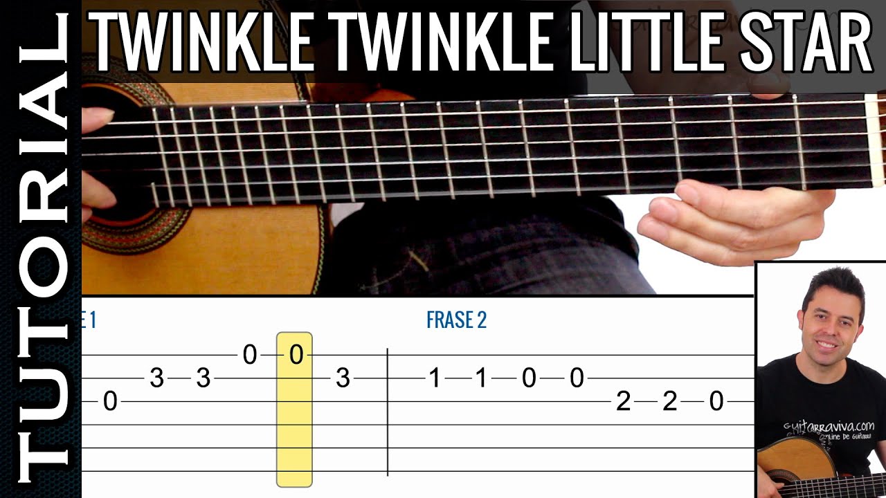 Como tocar melodía MUY fácil en guitarra ¿Estrellita donde estás? canción fácil aprender