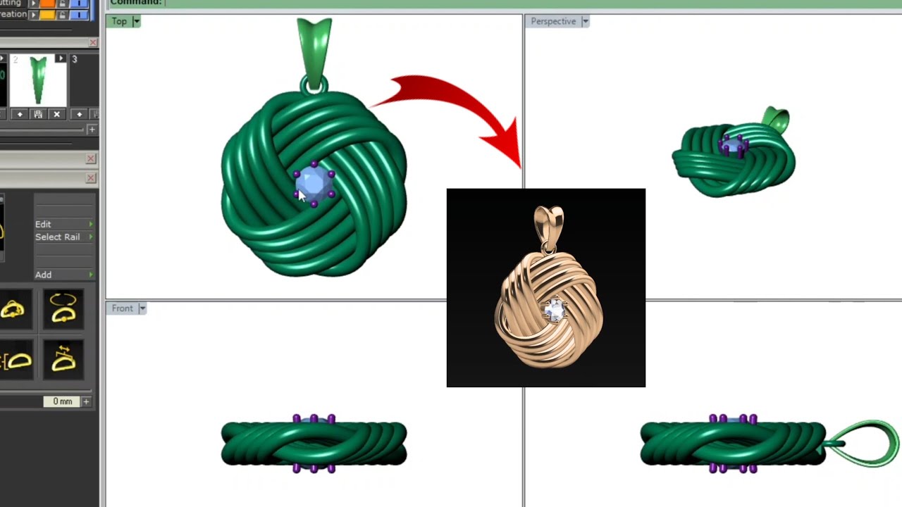 How to make pendant Matrix 9 @APjewelleryCAD #matrix #ring #cad 