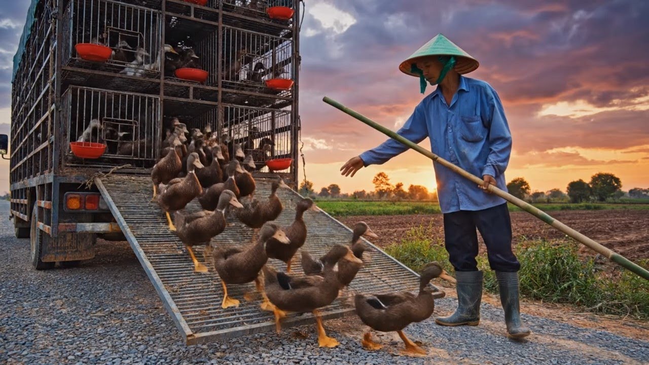 Releasing 10,000 Ducks to Destroy Rice Pests! No Chemicals