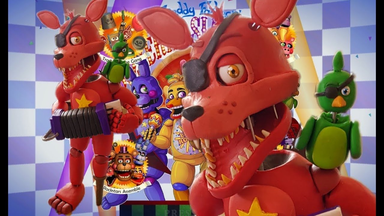 ULTIMATE CUSTOM NIGHT ROCKSTAR FOXY🌟   PLASTILINA......../PORCELANA