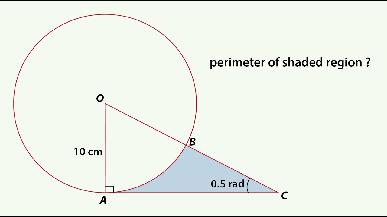 Find perimeter of the shaded region.