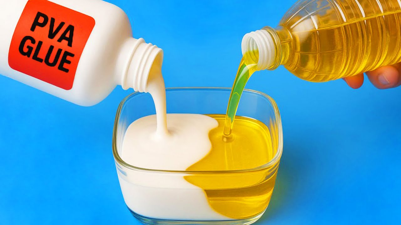 Смешайте БЕЛЫЙ КЛЕЙ ПВА с КУЛИНАРНЫМ МАСЛОМ и увидите, что произойдет то, чего большинство людей ...