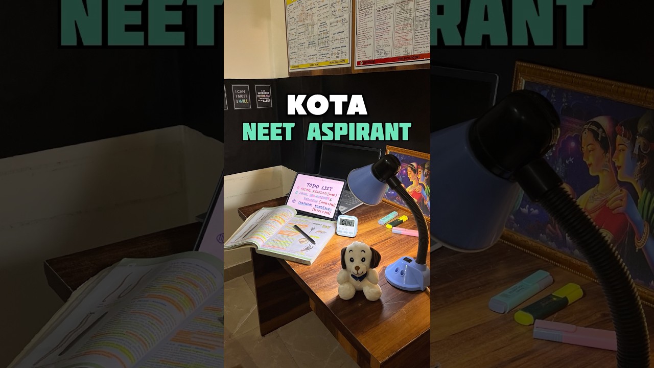 NEET ASPIRANT ⛱️ KOTA STUDY ROUTINE VLOG | KOTA HOSTEL LIFE #reneet2026 #neet #shorts #kota #study