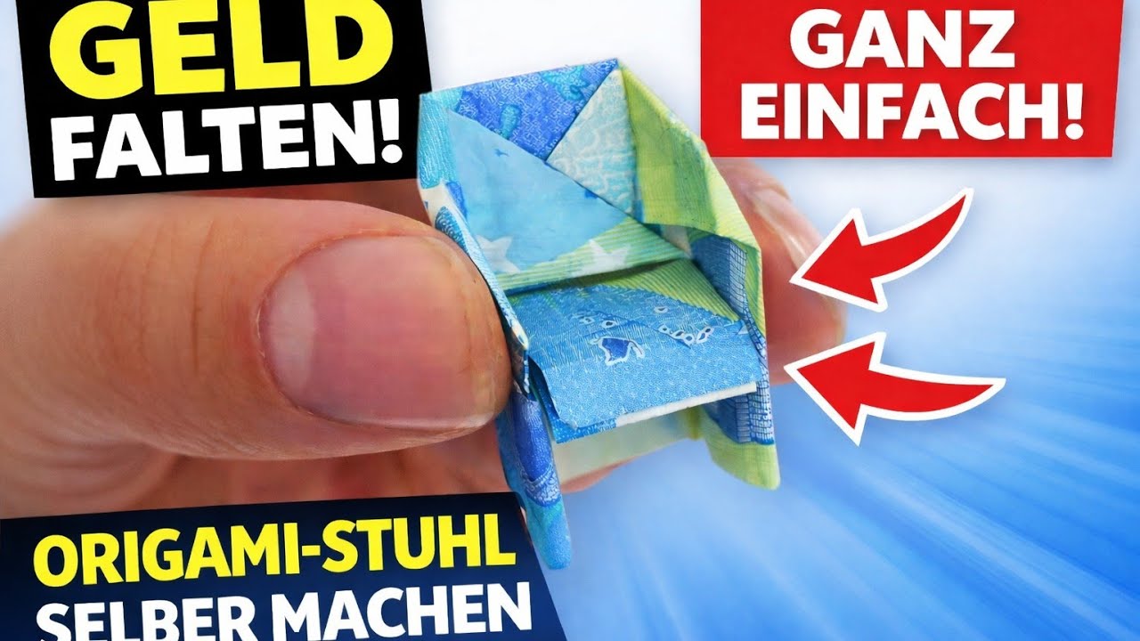 Geld falten: Origami-Stuhl ganz einfach selber machen 💶🪑