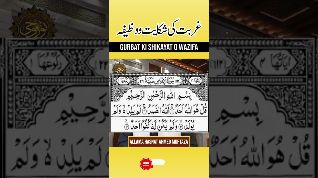 Gurbat ki Shikayat o Wazifa || Allama Hasnat Ahmed Murtaza || Noor e Wahi