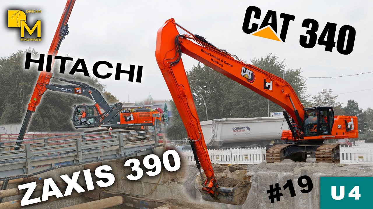 Satisfying modern earthmoving equipment and ingenious powerful machines digging metro tunnel