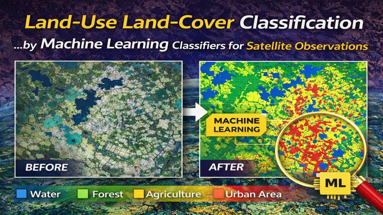 Land-Use Land-Cover Classification by Machine Learning Classifiers for Satellite Observations