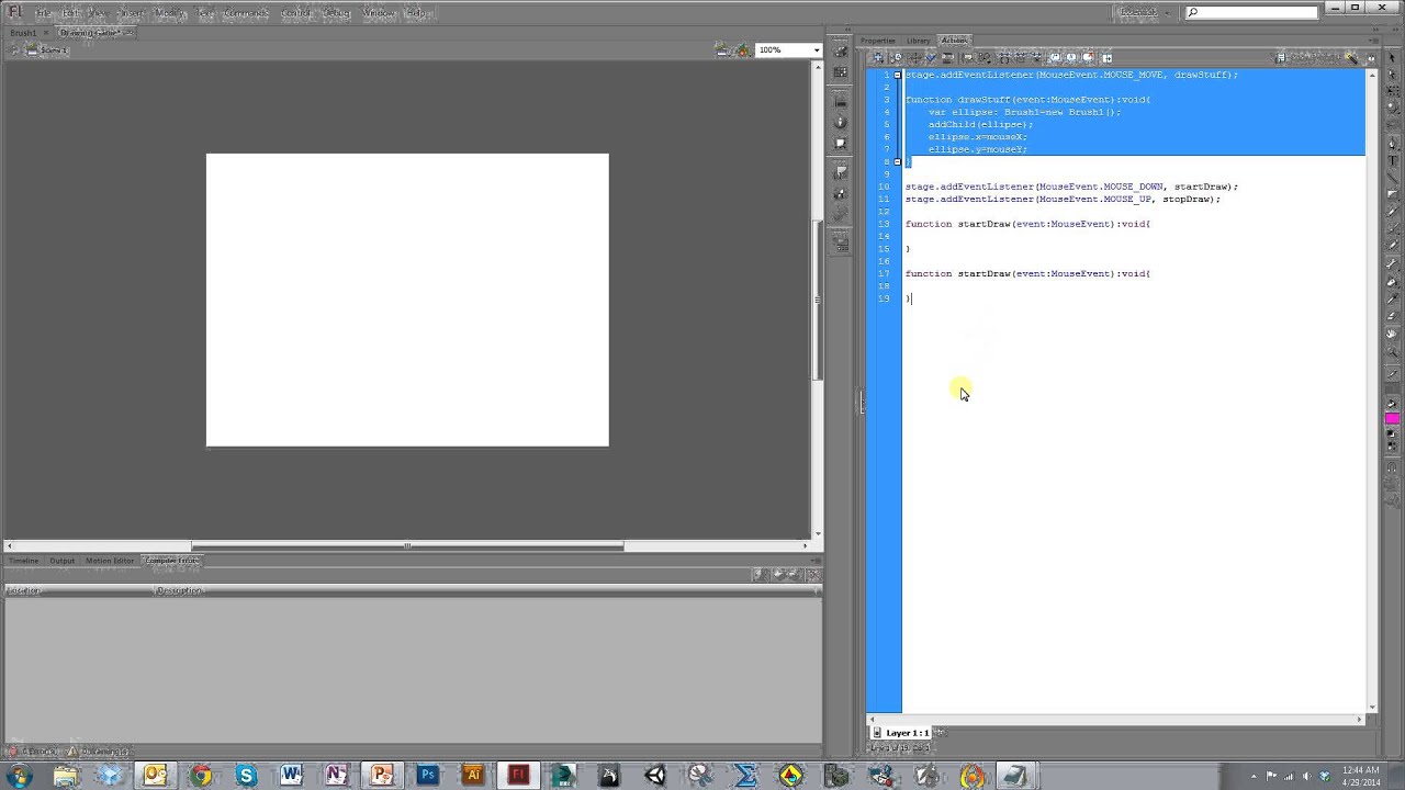 Using External Classes and the Color Picker to Make a Drawing Application in Adobe Flash