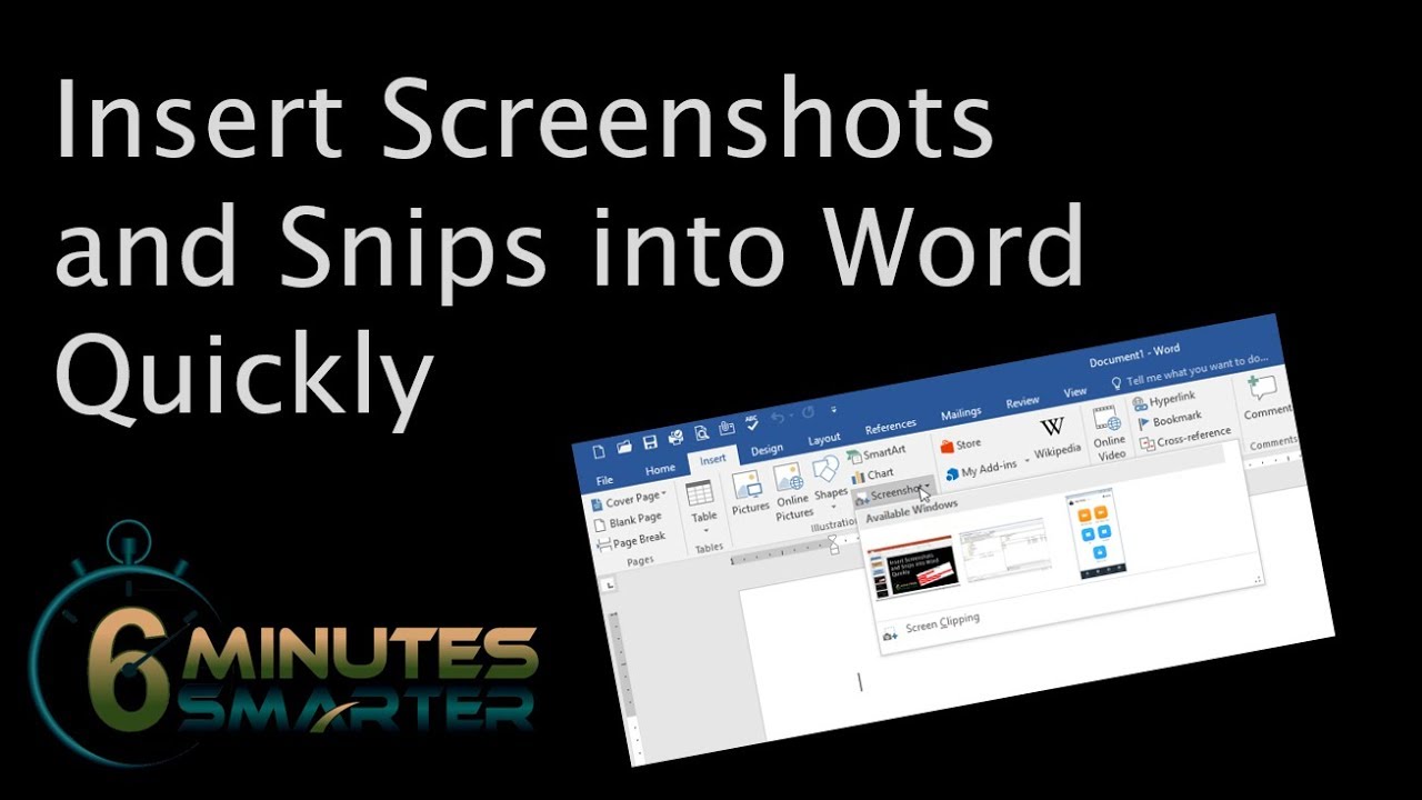 Use Insert Screenshot in MS Word to Quickly Add Screen Captures