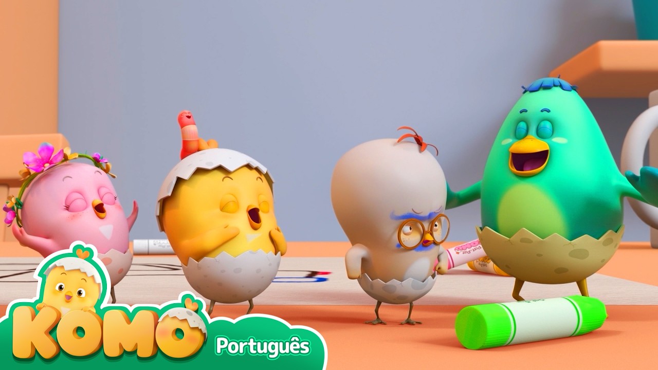 Vamos desenhar um carro com giz de cera! Observe os gizes | Observar objetos | Komo curioso