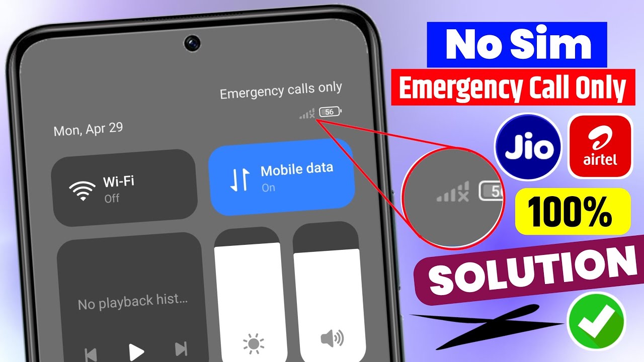 No Sim (Emergency Call Only) Jio Sim & Airtel | How to Solved No Sim Service Problem | 2024