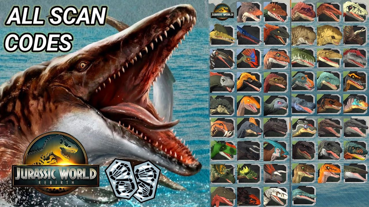 Все скан-коды приложения Jurassic World Rebirth Play!!