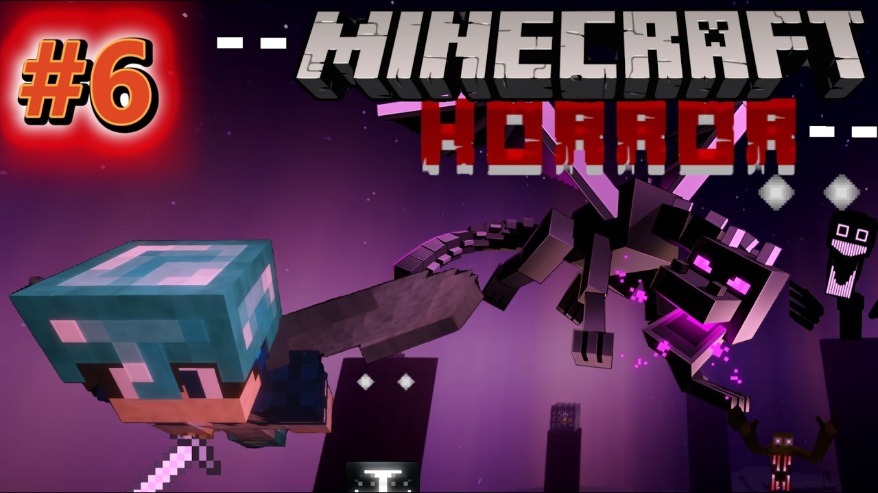 Епік батл з Ендер драконом в Minecraft Horror #6