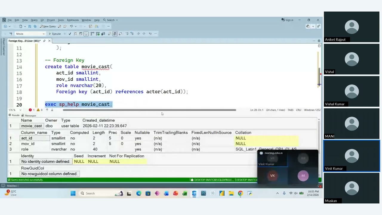 Data Analytics Course Batch109 SQL Training : Session 7