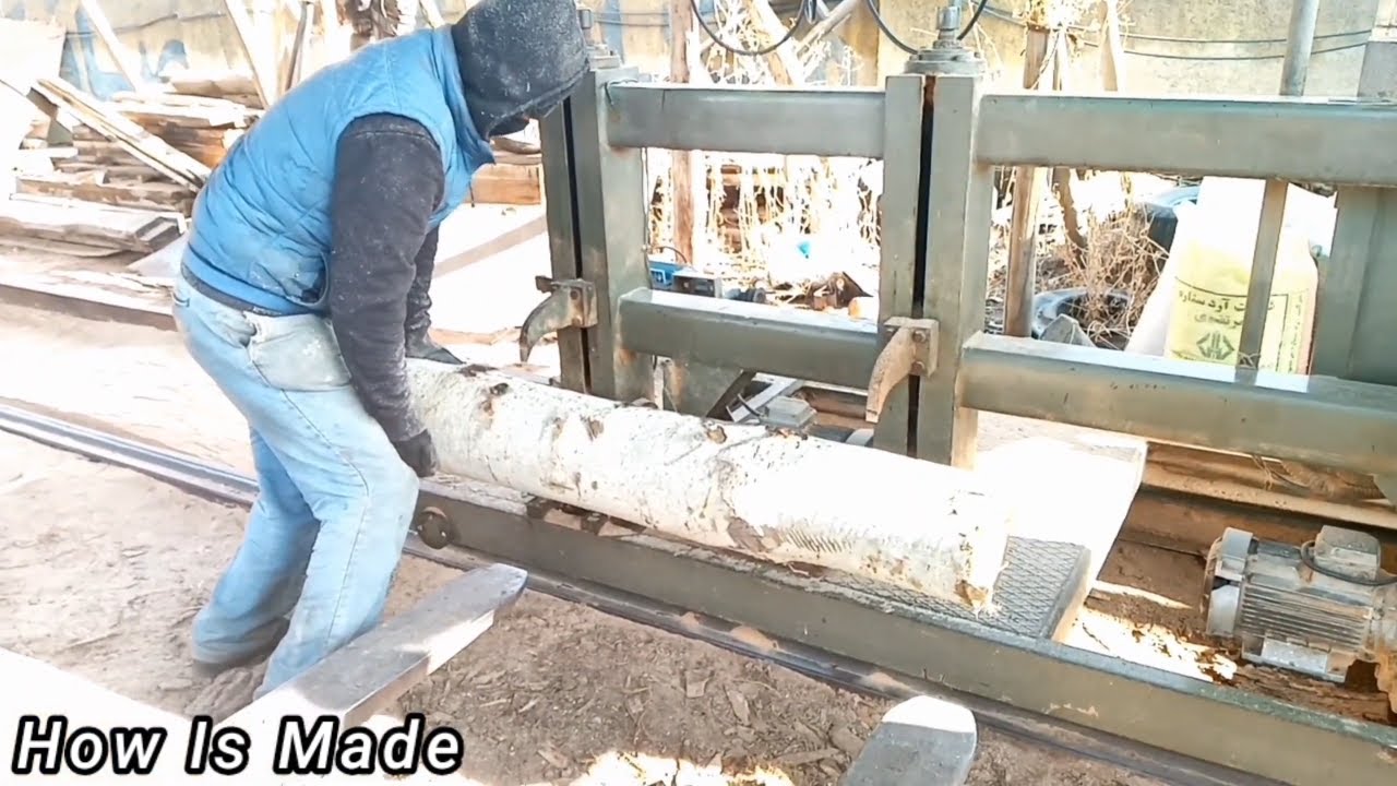 Wood Cutting Machine : Turn A Log Wood  Into Timber  / How Is Made