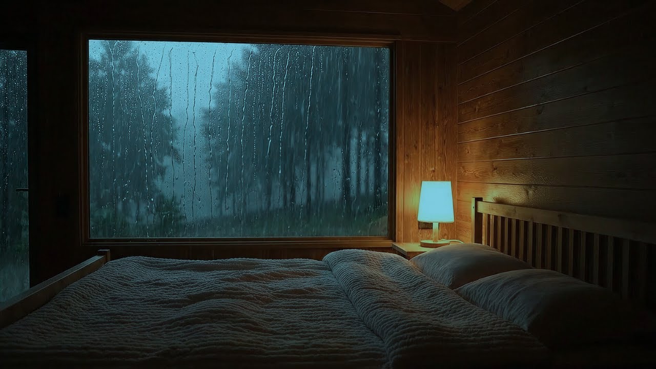 Deep Sleep Rain & Piano Forest Night Ambience 🌧️ Calm Music for Stress Relief Meditation Sleep