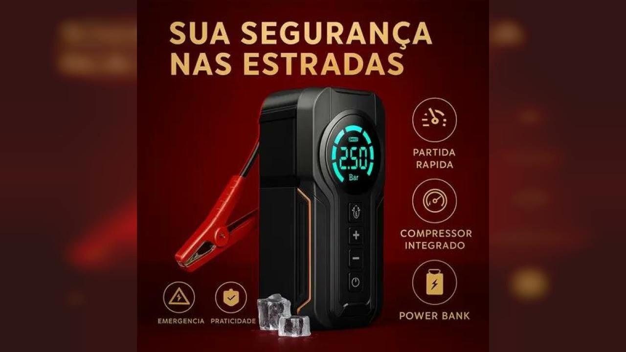 Review: Auxiliar De Partida Cabo De Chupeta Compressor Ar Portatil