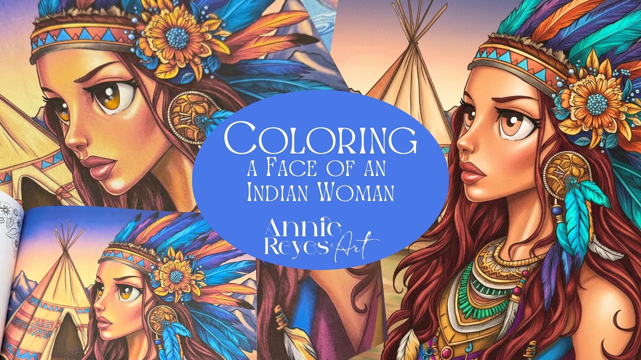 Coloring a face of an Indian Woman