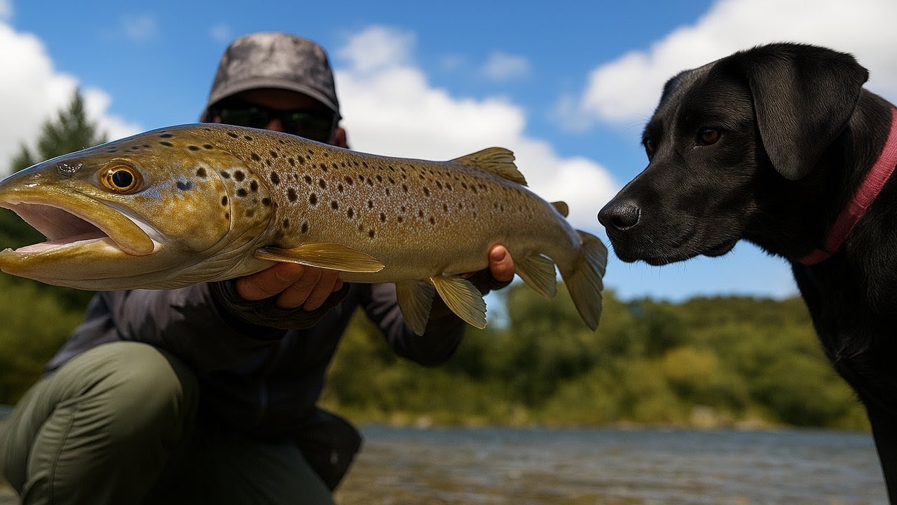 Catching a Huge Brown Trout… While My Dog Causes Absolute Mayhem