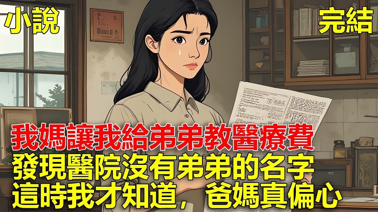 專利意外獲獎五百萬，我媽讓我給弟弟教醫療費，我去醫院繳費，卻發現醫院沒有弟弟的名字，這時我才知道，爸媽真偏心！