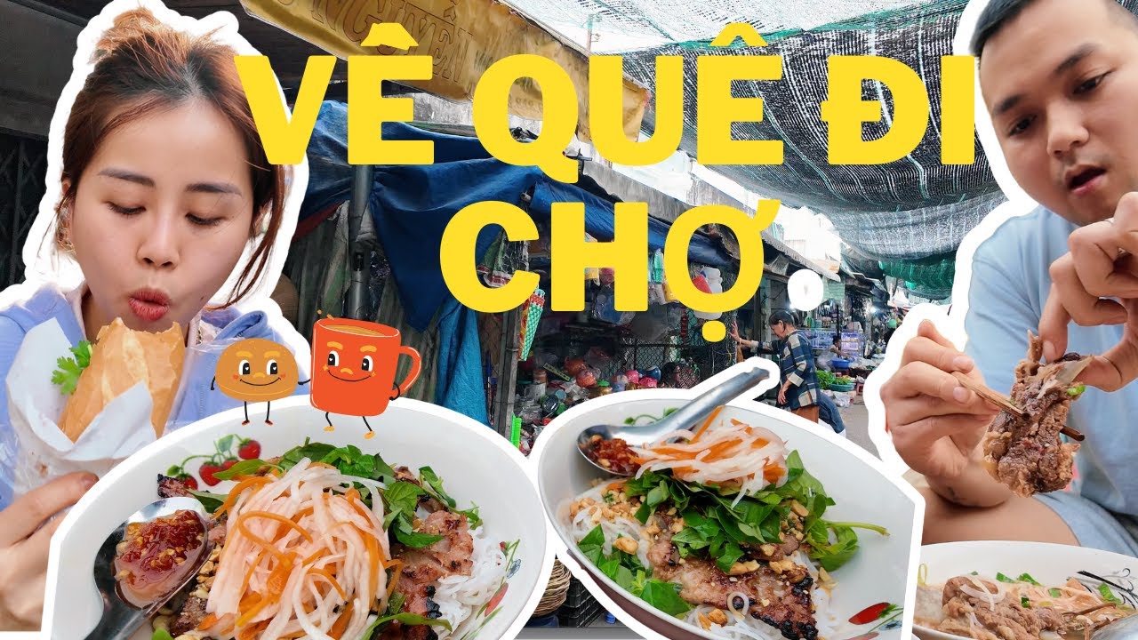 Vlog 14 || VỀ QUÊ ĐI CHỢ ĂN SÁNG MÀ NƯỚC NGẬP MUỐN TRÔI XE MÁY