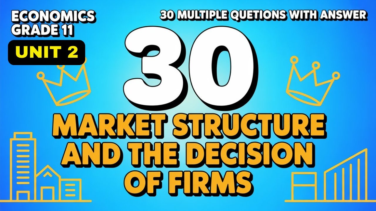 ECONOMICS |GRADE 11|UNIT 2 |MARKET STRUCTURE & FIRM DECISIONS|30 MULTIPLE CHOICE QUESTIONS & ANSWERS