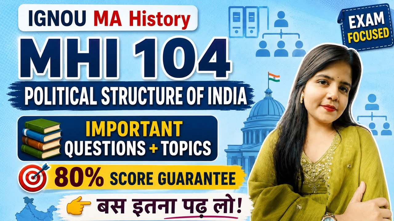 MHI 104 : June Exam 2026 Important Topics with Questions IGNOU MA History 1st Year by Siddhi Tiwari 