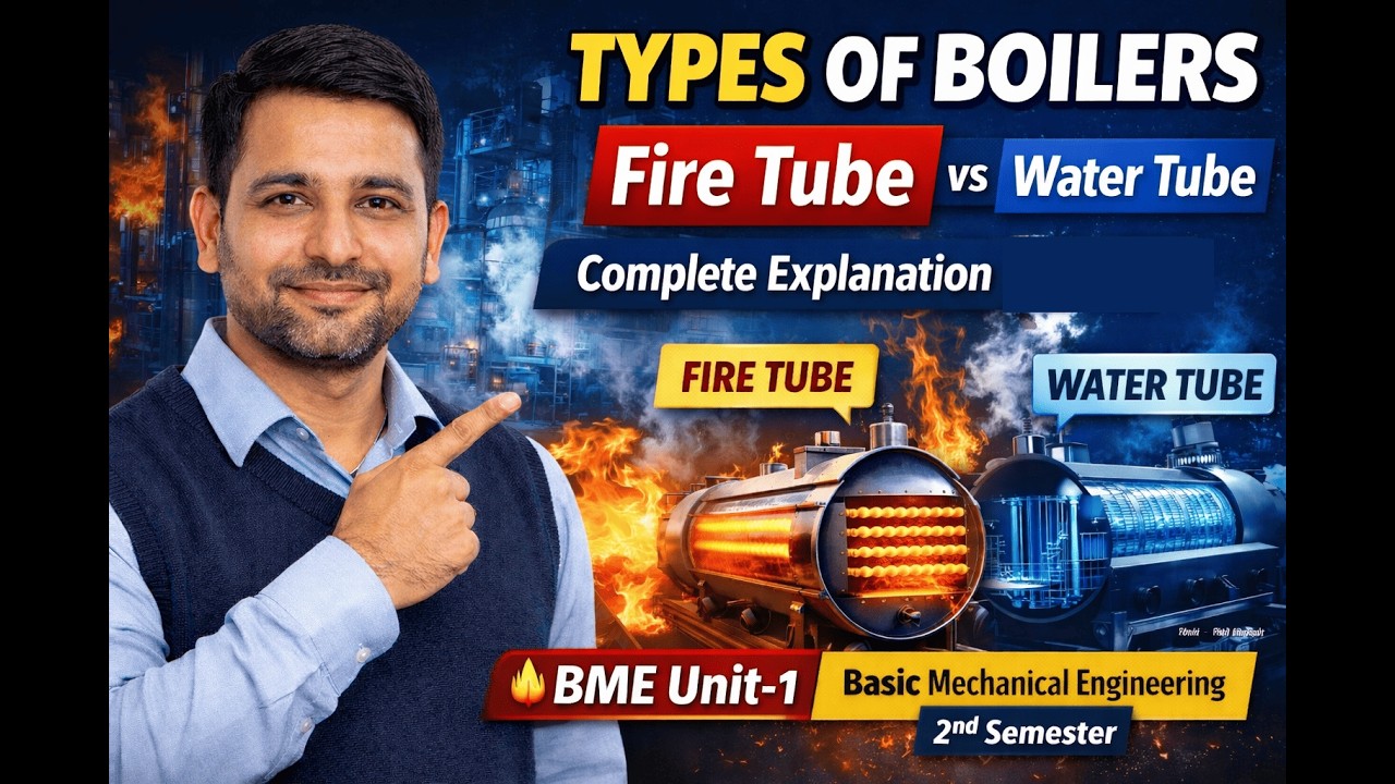 Boilers Complete Lecture in Hindi | Fire Tube & Water Tube Boiler | BME Unit 1