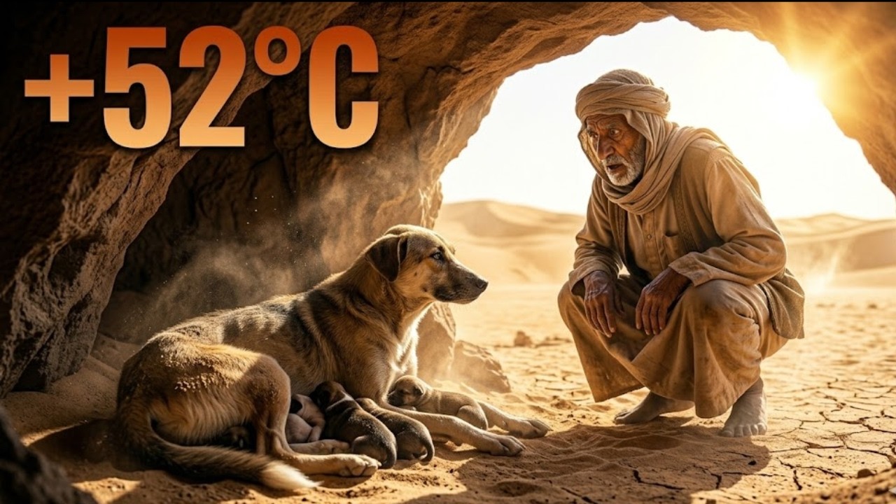 He found a female dog in a cave with puppies at +52°C in the Sahara.