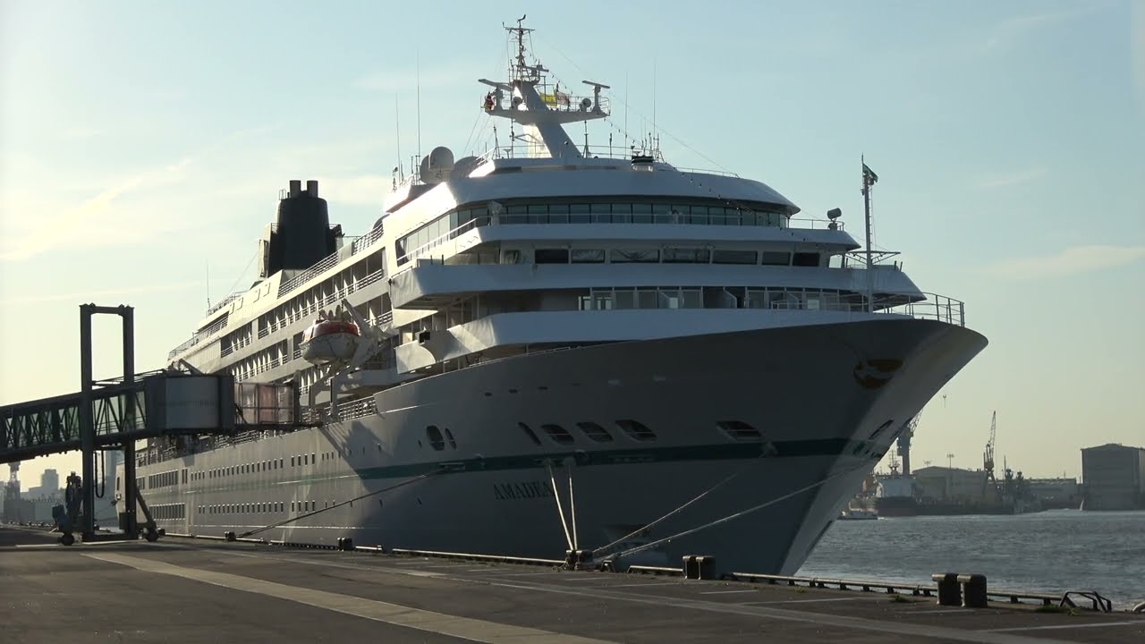 4K M/S Amadea wunderschönes Anlegemanöver am frühen morgen in Hamburg 02.05.2024