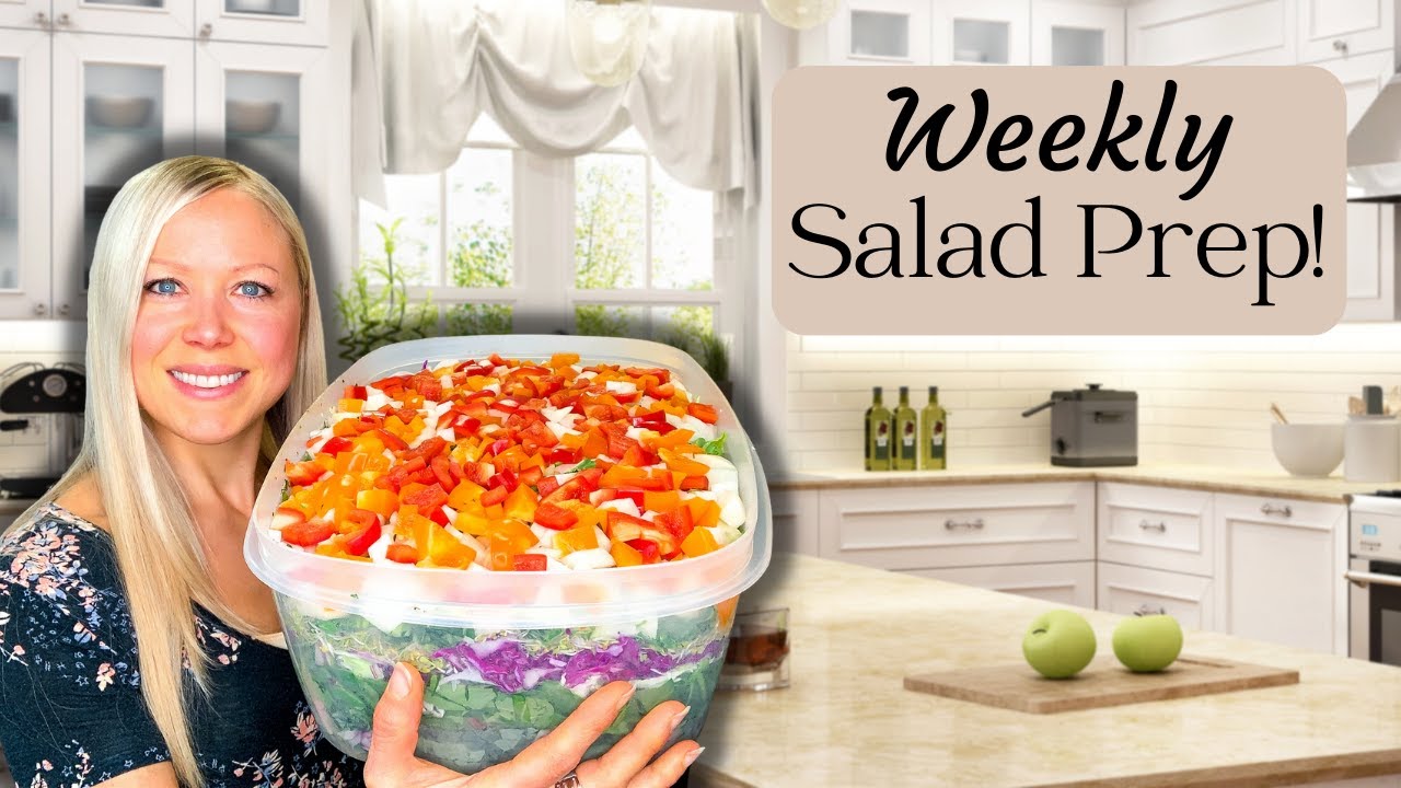 MEAL PREP SALADS FOR THE WEEK! #1 Weight Loss Strategy // Plant-Based Meals