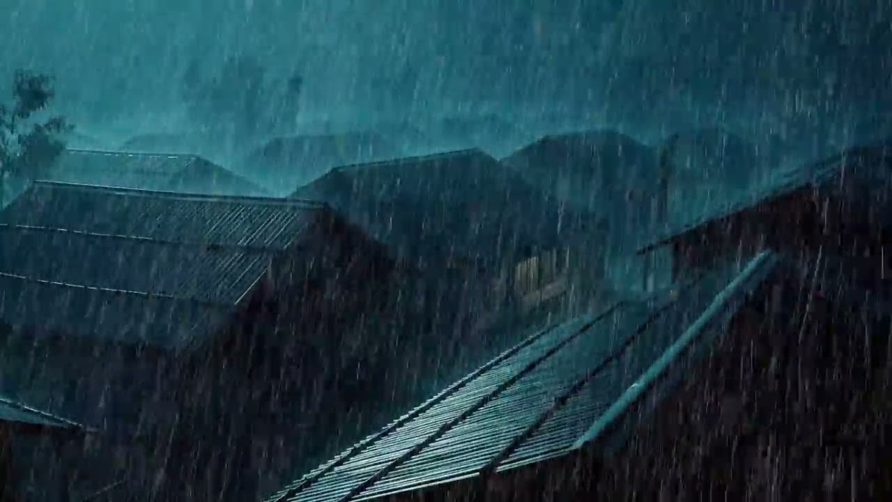 No Ads Rain Sounds for Sleeping – Heavy Tin Roof Rain ASMR for Deep Healing Sleep