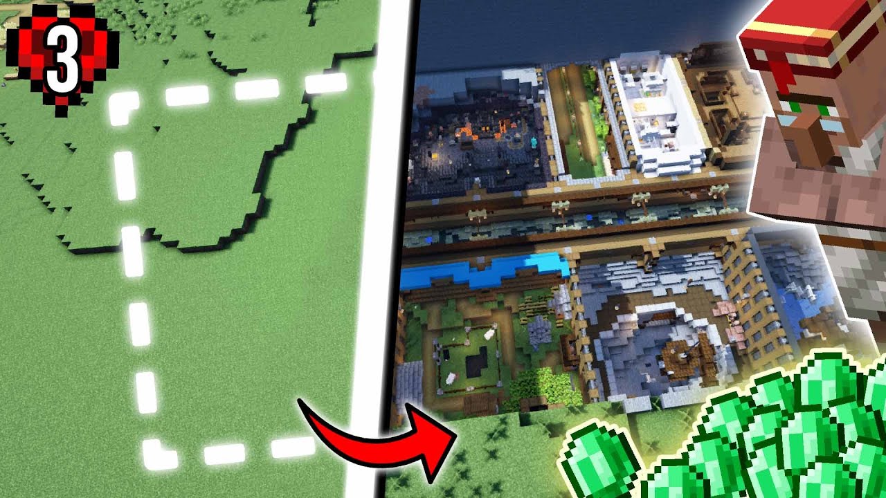 Я построил самый сложный торговый зал для жителей деревни в Minecraft Hardcore