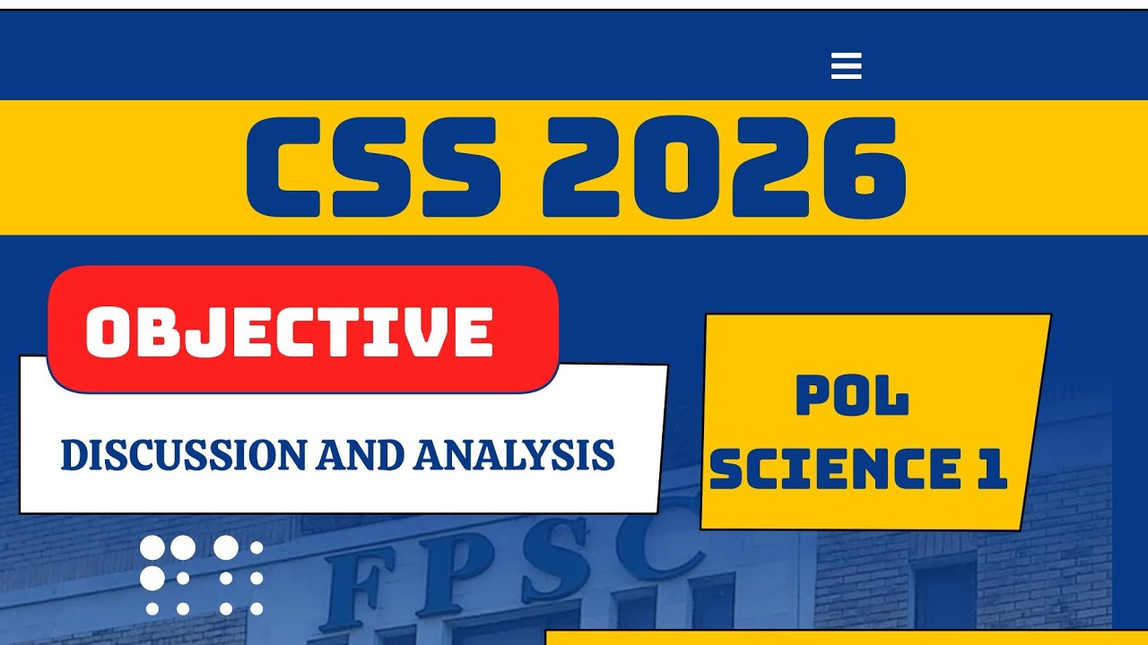 Political science paper 1- Objective portion - CSS -2026 - ALL LEARNING SCHOOL 