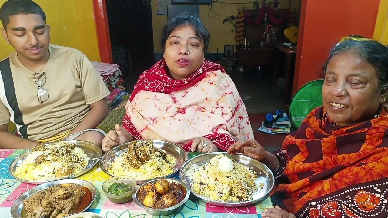 Big bites Eating chicken biryani with Egg masala|Bengali Mukbang Show|ASMR 