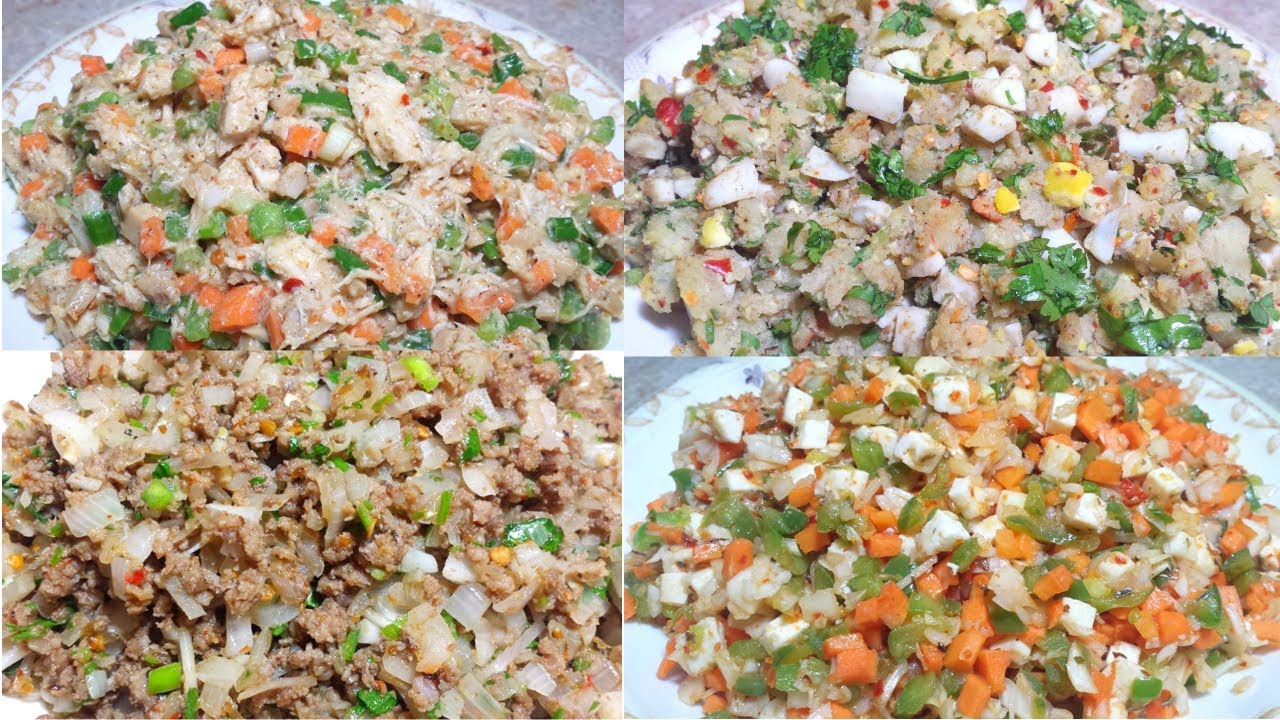 4 Samosa Filling Recipe_Ramzan Food Preparation_fillings anday aloo, chicken veg, vegetarian, qeema