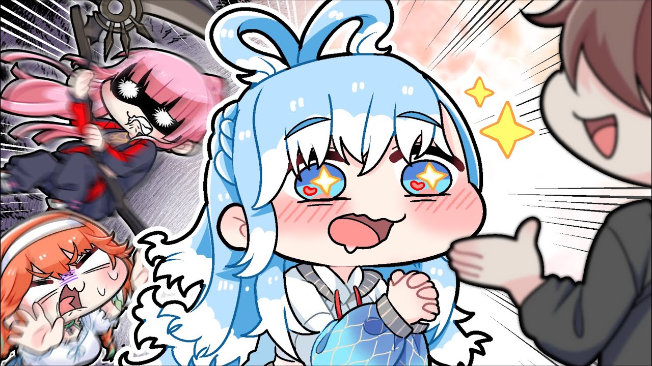 【手描き】ナンパに釣られるコボを全力阻止するカリオペとキアラ【こまいぬ/切り抜き/Hololive】