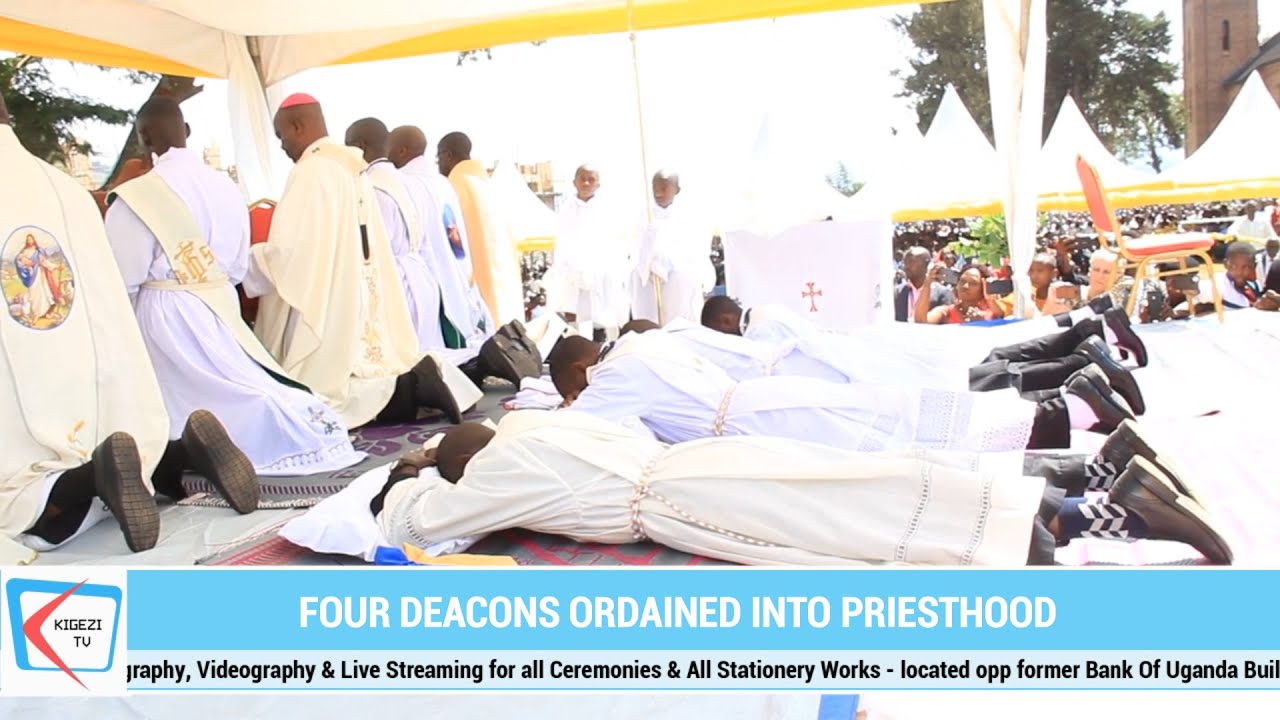 Mbarara's Archbishop Lambert Bainomugisha ordains  4 priests in Kabale Diocese.