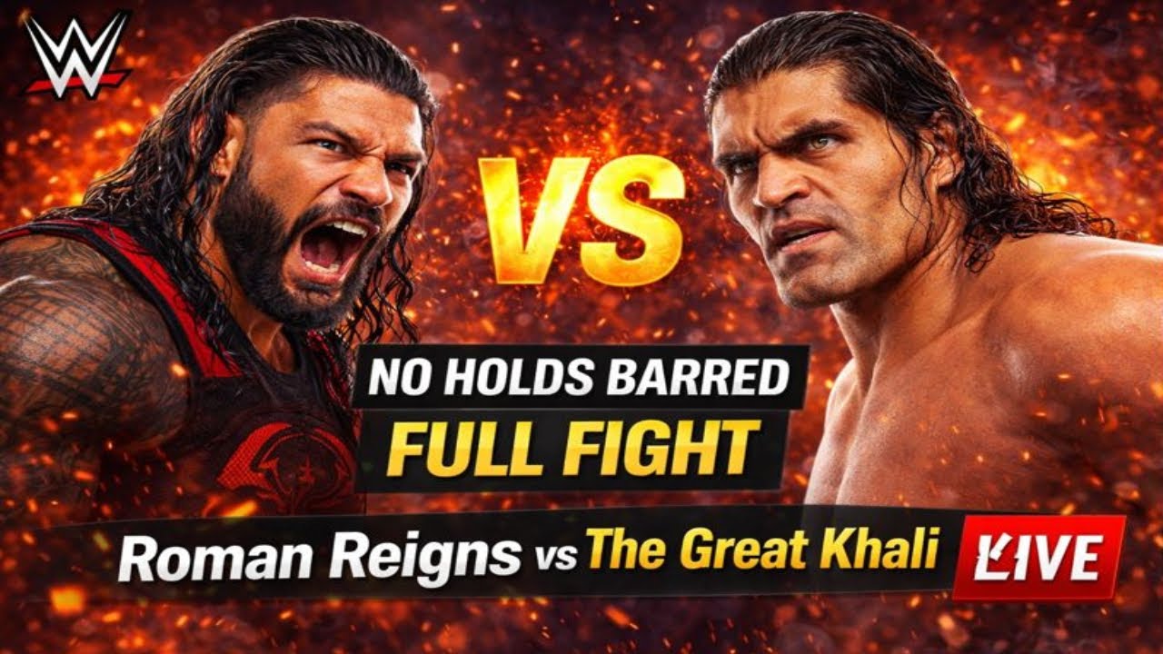 Roman Reigns vs The Great Khali – Brutal NO HOLDS BARRED Fight (FULL)