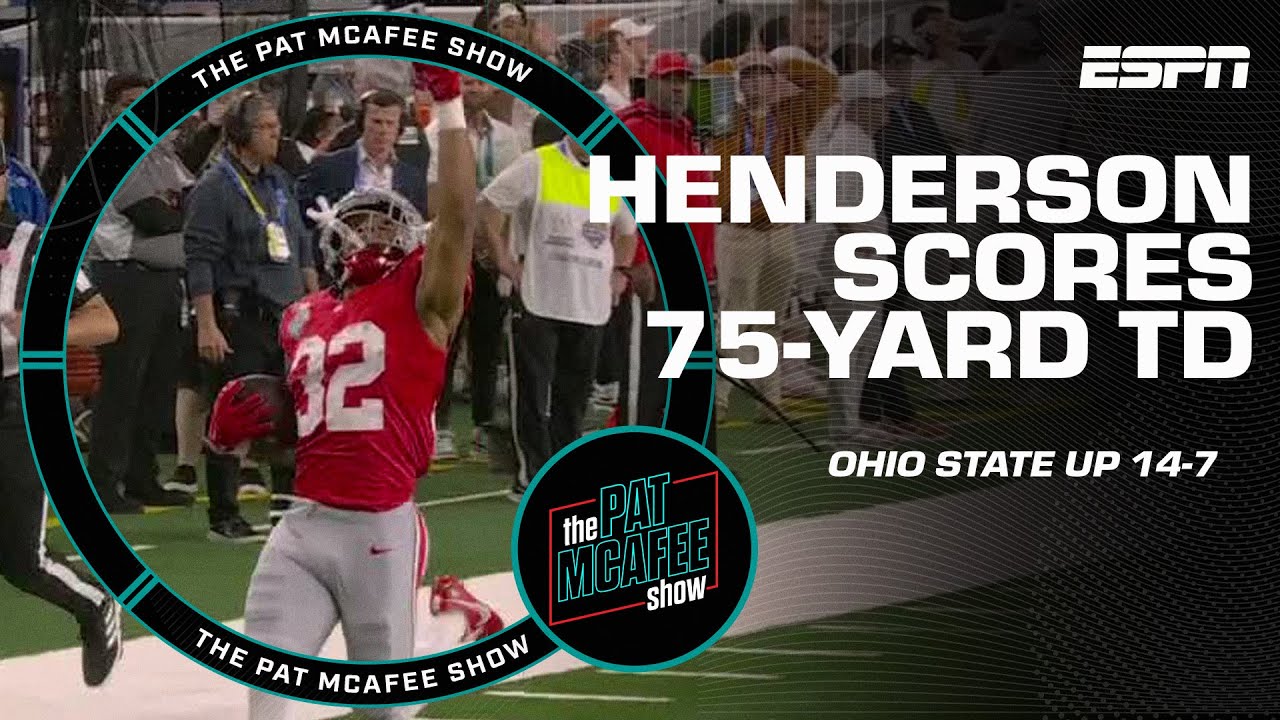 Pat McAfee Show reacts to TreVeyon Henderson’s 75-yard TD before halftime | Field Pass